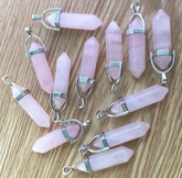 Wholesale BULLET SHAPED ROSE QUARTZ CUT STONE PENDANTS